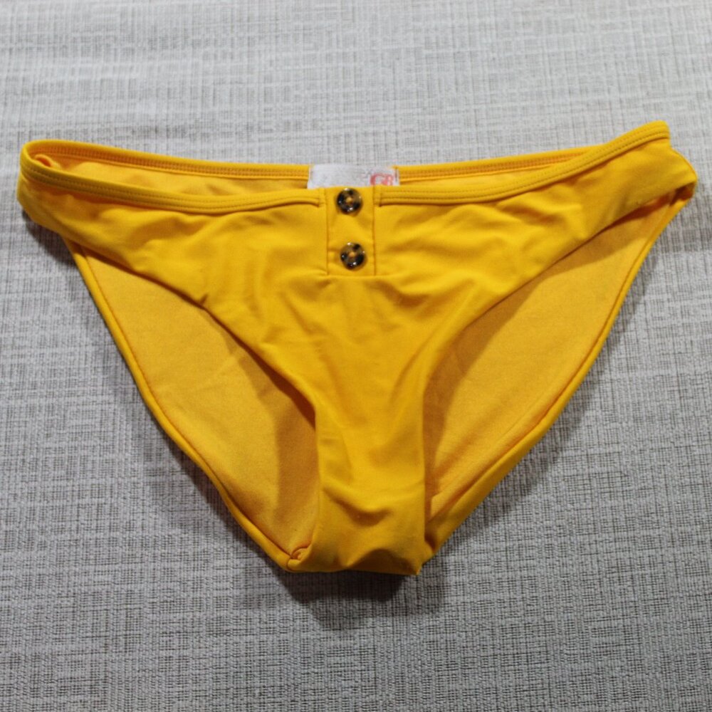 Gianni Bini Yellow Bikini Bottom with Button Accents